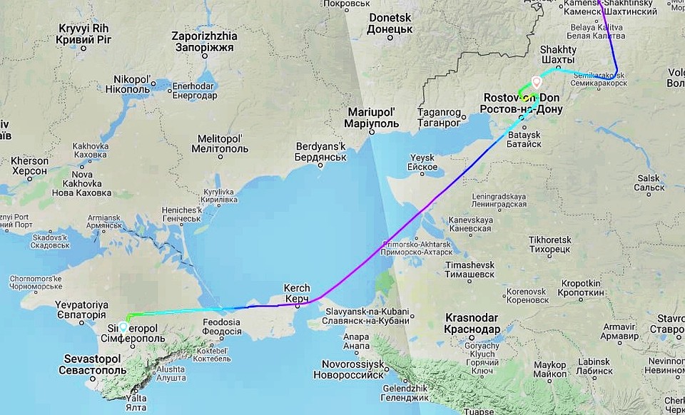 Карта полетов ростов